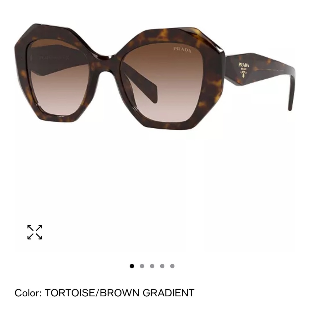 Prada Brown Geometric Sunglasses with Tortoiseshell Pattern